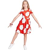 Girls Red Princess Leaf Lilo Dress Short Sleeve Hawaiian Costume for Girls Birthday Outfit Halloween Party Wear