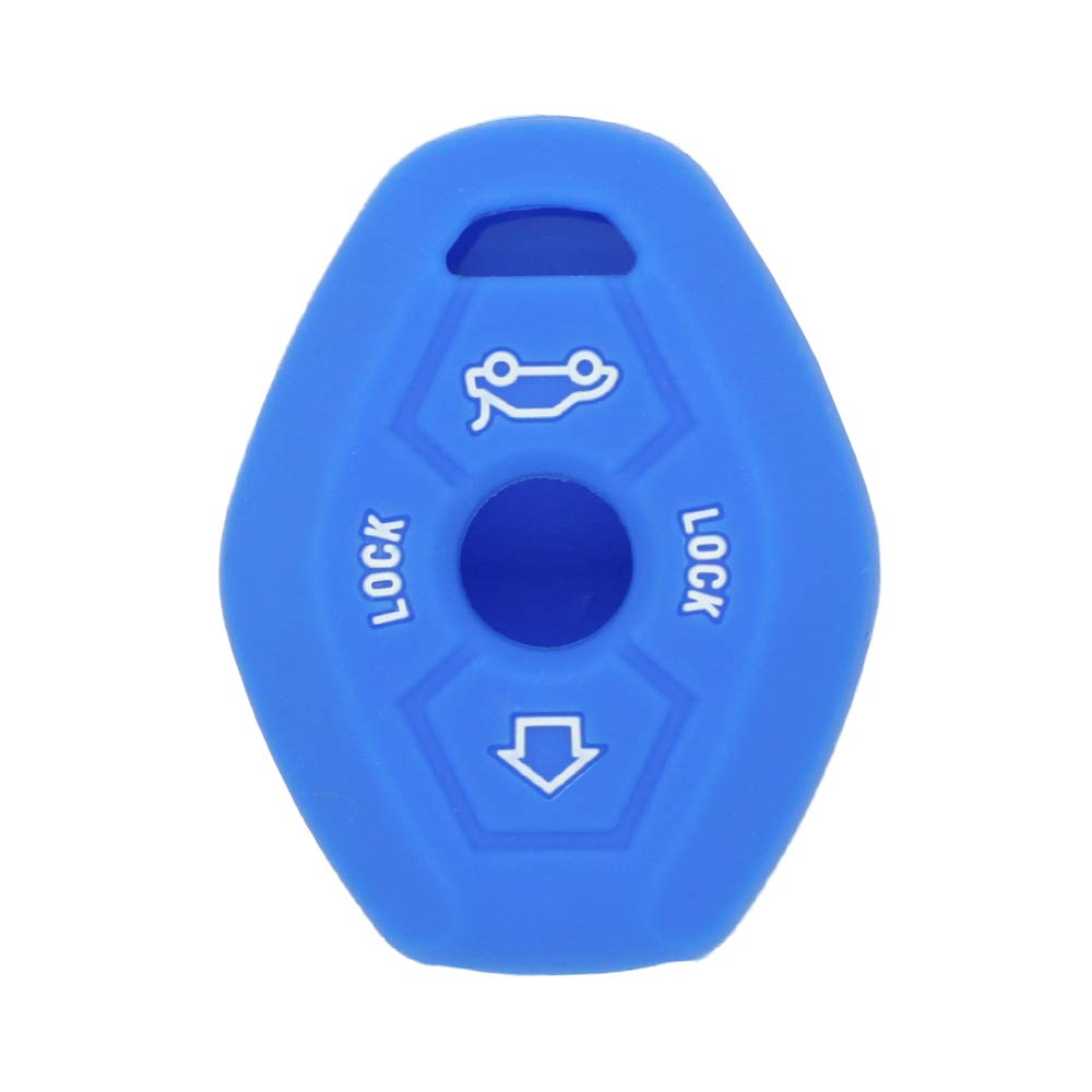 BROVACS Silicone Cover Protector Case Holder Skin Jacket Compatible with BMW 3 Button Remote Key Fob CV4902 Deep Blue
