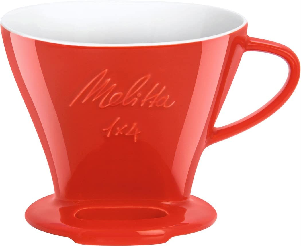 Melitta Porcelain Coffee Filter, 6763135, for Filter Size 1 x 4, Red