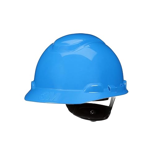 3M Hard Hat SecureFit H-703SFR-UV, Blue, Non-Vented Cap Style Safety Helmet with Uvicator Sensor, 4-Point Pressure Diffusion Ratchet Suspension, ANSI Z87.1