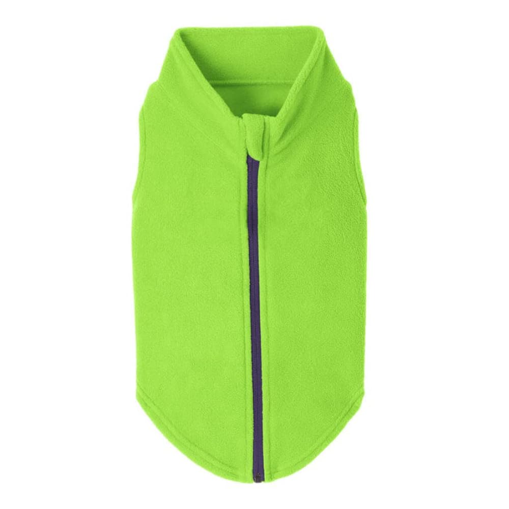 Gooby Zip Up Fleece Dog Sweater - Lime, 3X-Large - Warm Pullover Fleece Step-in Dog Jacket Without Ring Leash - Winter Small Dog Sweater - Dog Clothes for Small Dogs Boy and Medium Dogs