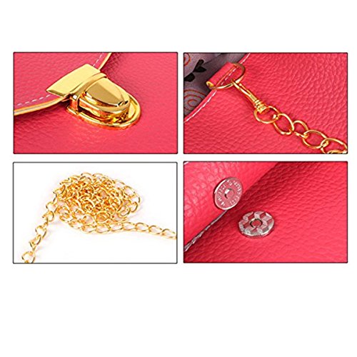 Amaze Fashion Women Handbag Shoulder Bags Envelope Clutch Crossbody Satchel Tote Purse Leather Lady Bag (Red)