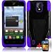 Bloutina ZTE MAJESTY Z796C BLACK PURPLE HYBRID T KICKSTAND COVER HARD GEL CASE + FREE SCREEN PROTECTOR from [ACCESSORY...