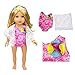 XADP 6 Pc. Summer Holiday Beach Party Swim Suit for 18 Inch Doll Swim Set Swimwear Bikini Outfit fits American Girl and 18 inch Dolls,Set of 3