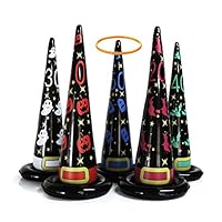 MeiGuiSha 5PCS 24 in Inflatable Witch Hat Ring Toss Game Halloween Games with 8 Plastic Ring Toss.(L)