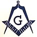 Master Mason with Sequined All Seeing Eye Masonic Apron - [Blue & White]