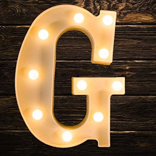 Vimlits LED Marquee Letter Lights Alphabet Light Up Sign for Wedding Home Party Bar Decoration G