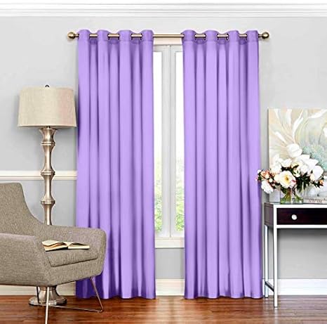 Buy Homec Galaxy Plain Satin Curtain In Color Violet 26 Door 50