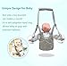 Handheld Baby Walker with Self-Adaptable Rings, Safety Baby Walking Learning Assistant Harness Toddler Practice Walk Helper for 7-24 Months Baby Boys & Girls - Grey
