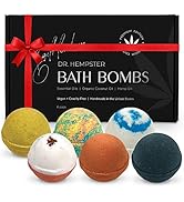 Organic Bath Bomb Gift Set For Men - 6 Pack - Gifts for Him - Natural Coconut and Hemp Bath Bombs...