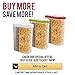 2pcs Airtight Dry Food Containers Cereal Storage Snack Keeper Dispenser 12-18 oz Capacity for Corn Flakes Nuts Sugar Flour with Hovering Flip Top Lid and Large Mouth for Easy Pouring - White