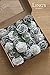 Ling's moment Artificial Flowers Roses 50pcs Real Looking Shimmer Silver Grey Fake Roses w/Stem for DIY Christmas Tree Xmas Wedding Party Centerpieces Arrangements Party Decor
