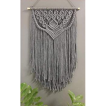 Winterdemoon Boho Grey Macrame Wall Hanging