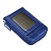 DEEZOMO DKER Genuine Leather Mini Credit Card Case Organizer Compact Wallet with ID Window - Navy Blue