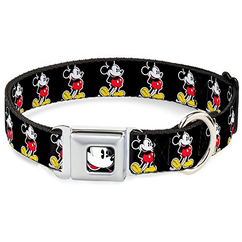 Buckle-Down DC-WDY161-S DYEQ Classic Mickey Mouse Face CLOSE Dog Collar, Small/9-15"