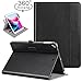 Ztotop Case for iPad 9.7 2018/2017 - 360 Degree Rotating Stand/Genuine Leather Cover with Auto Wake/Sleep, Pencil Holder,Card Pocket for New iPad 9.7'' 5th/6th Gen, iPad Air 2/iPad Air,Black