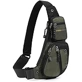 QAZWSXE Mens Sling Bags Crossbody,Shoulder Bag for Men,Men Crossbody Bags for Hiking Traveling Outdoors Green