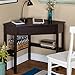 Target Marketing Systems Ellen Corner Desk with One Drawer and One Storage Shelf, Espresso