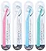 Vertex Toothbrushes, Unique Dental Tool-Inspired Design, Blue/Green/White/Pink, 4 Count