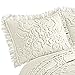 Collections Etc Cottage Charm Floral Lattice Chenille Pillow Sham with Fringe Edging, Cream, Standard