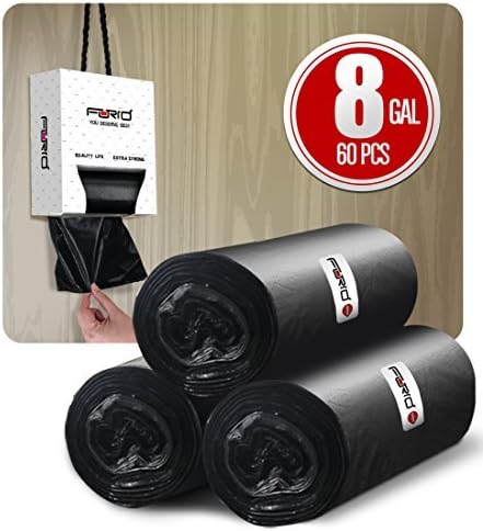 Trash Bags 8 galllon,Medium Garbage Bags Trash can Liners for Office Supplies fit Home Kitchen 6 Gallon Trash can Black