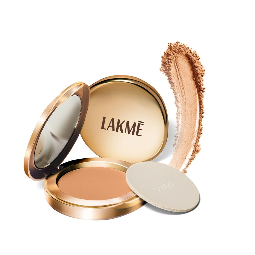 Lakme 9 To 5 Flawless Matte Complexion Compact, Almond Matte, 8g