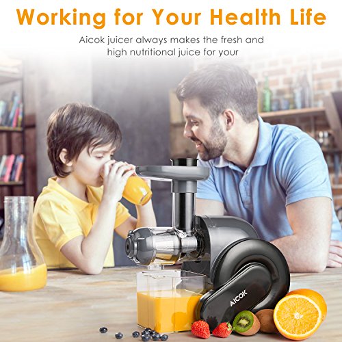 Juicer Machines Easy to Clean, Aicok Slow Masticating Juicer for Hard