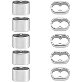 UNICRAFTALE 10Pcs 304 Stainless Steel 6mm Slider Beads 2 Hole Bracelet Spacer Beads Multi-Strand Links Oval Connector Spacer Bead for Leather Cord Bracelets Jewelry Making Hole 6mm