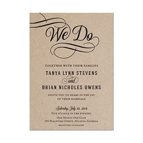 We Do Wedding Invitations, Kraft Paper Look Wedding