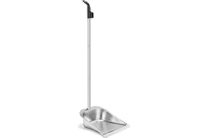 Yangbaga Dust Pans with Long Handle - 35”Heavy Duty Metal Upright Stand Up Dustpan - Long Handled Stand Up Dustpans - Best Dustpans for Home/Lobby/Shop/Garage/Yard