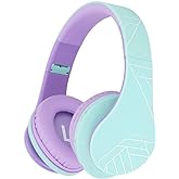 PowerLocus Kids Headphones Over-Ear, Bluetooth Wireless Headphones for Kids,with Microphone, Safe 85DB Volume Limited, Foldable with Carry Case, Audio Cable, Micro SD mode for Online Classes,PC,Phones