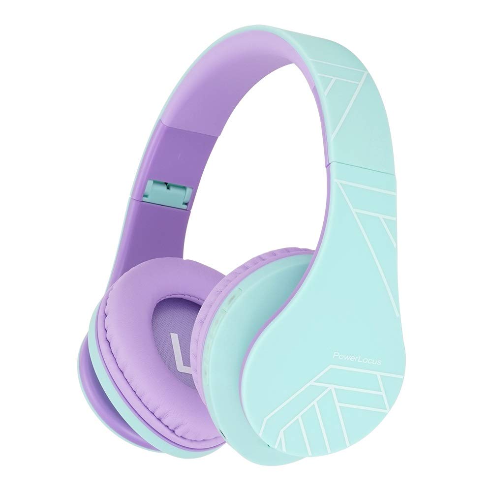 PowerLocus P2 Kids Headphones Wireless, Bluetooth Headphones for Kids Over Ear with Volume Limit 85DB, Built-in Microphone, Foldable, Carry Case, Micro SD/TF for iPhone/iPad/Laptop/PC/TV