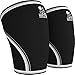 Knee Sleeves (1 Pair) Support & Compression for Weightlifting, Powerlifting & CrossFit - 7mm Neoprene Sleeve for the Best Squats - Both Women & Men, Black