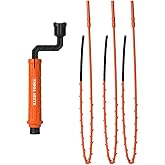 Klein Tools 53020 Drain Snake Auger Hair Clog Removal Tool, 3-Pack, Hair Clog Remover, Quick Release Collar for Hands-Free Disposal, 18-Inch Reach, 360-Degree Pivot Handle
