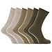 Mens 100% Cotton Ribbed Classic Socks (Pack of 6)