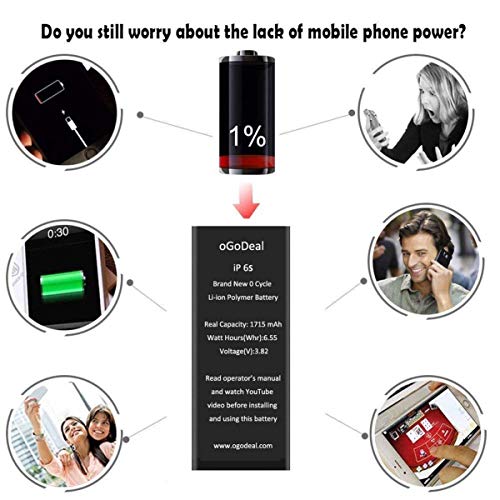 OGoDeal Battery Replacement Compatible with iPhone 6S Battery, 1715mAh, A1633, A1688, A1700 - Thumbnail 2