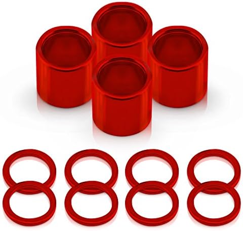 Supafly Skate Company Metal 8-Piece Speed Washer and 4-Piece Spacers for Hardware Skateboard and Downhill Longboards, Red