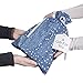 Medium Premium Fabric Gift Bags (Pack of 10) Organza with Lining Satin Ribbon Holiday Christmas - Blue Polka Dot Print – 15