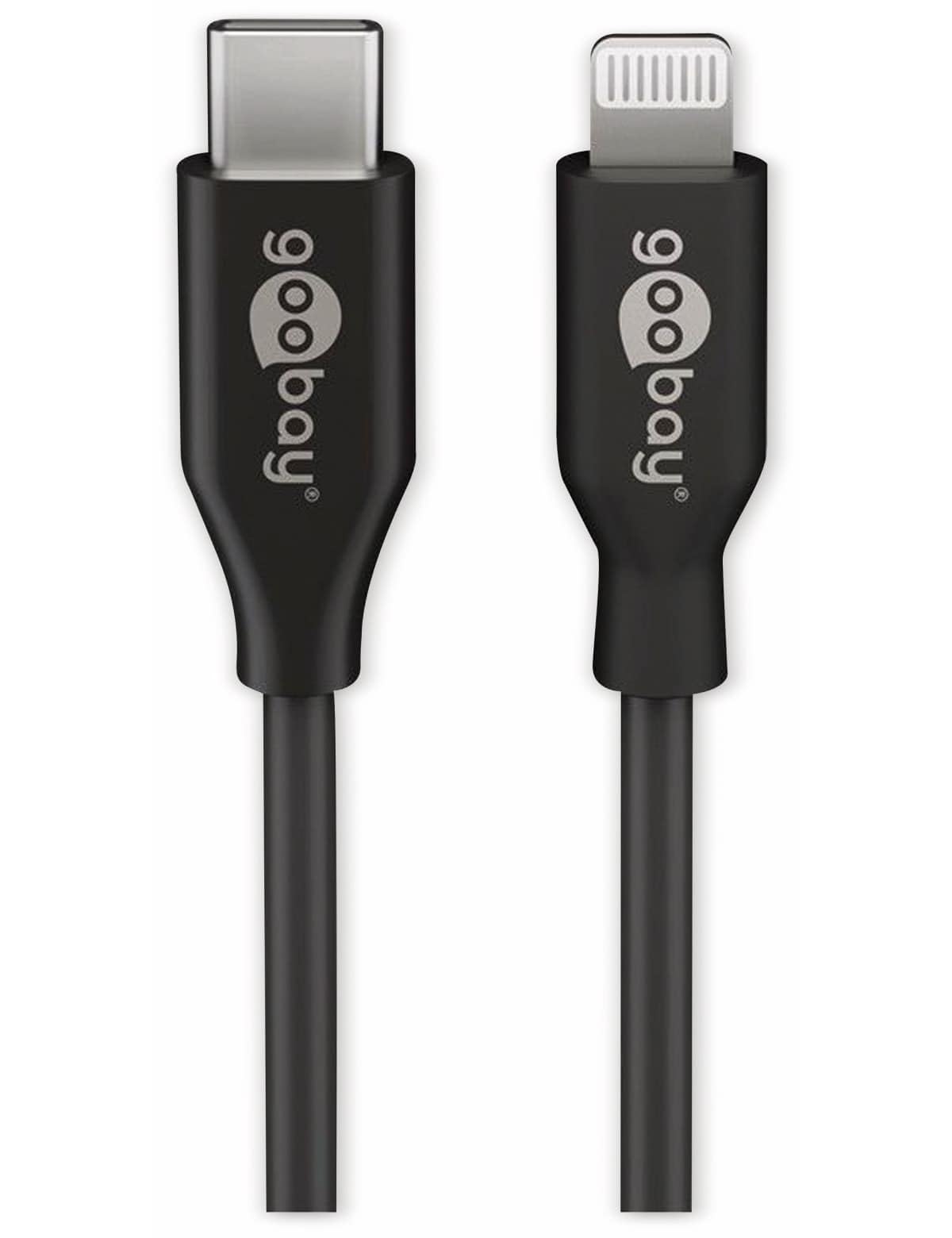 goobay 39445 Lightning - USB-C Charging and Sync Cable 1m Black - MFi Cable for Apple iPhone/iPad Black