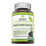 Herbal Secrets 100% Pure Black Cumin Seed oil 1000 Mg 100 Softgels - New Improved formula