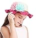 Summer Girl Half a Flanging Straw Hat Beach Sun Cap with Two Flowers