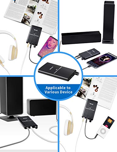 Headphone Amplifier, Tendak Portable HiFi Headphone Amp Support Impedance 16-300Ω and Gain Switch Rechargeable 3.5mm Earphone Amplifier for MP3 MP4 Phones Digital Players and Computers