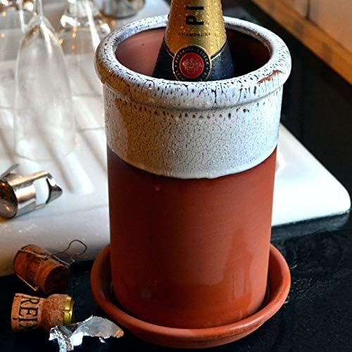 Terracotta Wine Cooler Oyster Glaze Amazon.co.uk Kitchen & Home