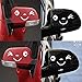 2 X Yonger Cute Smile Face 3D Decal Sticker for Auto Car Side Mirror L+R Rearview White