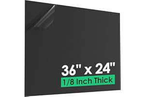 CREGEAR ABS Plastic Sheet 1/8" x 36" x 24", Big Black Plastic Sheet Rigid Thermoplastic Sheet, ABS Plastic Board for Sign, Craft, DIY Display Project, 2 Different Surfaces - Texture & Smooth, 1 Pack