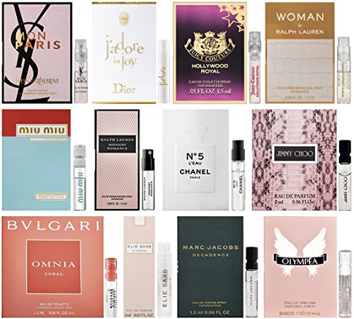 High End Designer Fragrance Sampler for Women - Lot x 12 Perfume Sample Vials
