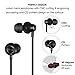 Tuscom 3 Set Ear Buds（Different Sizes）,Wired Headphones, In-Ear Headphone with Mic, Wired Headset Earbuds Stereo & Remote Control Noise Reduction for Sports Running (Black)