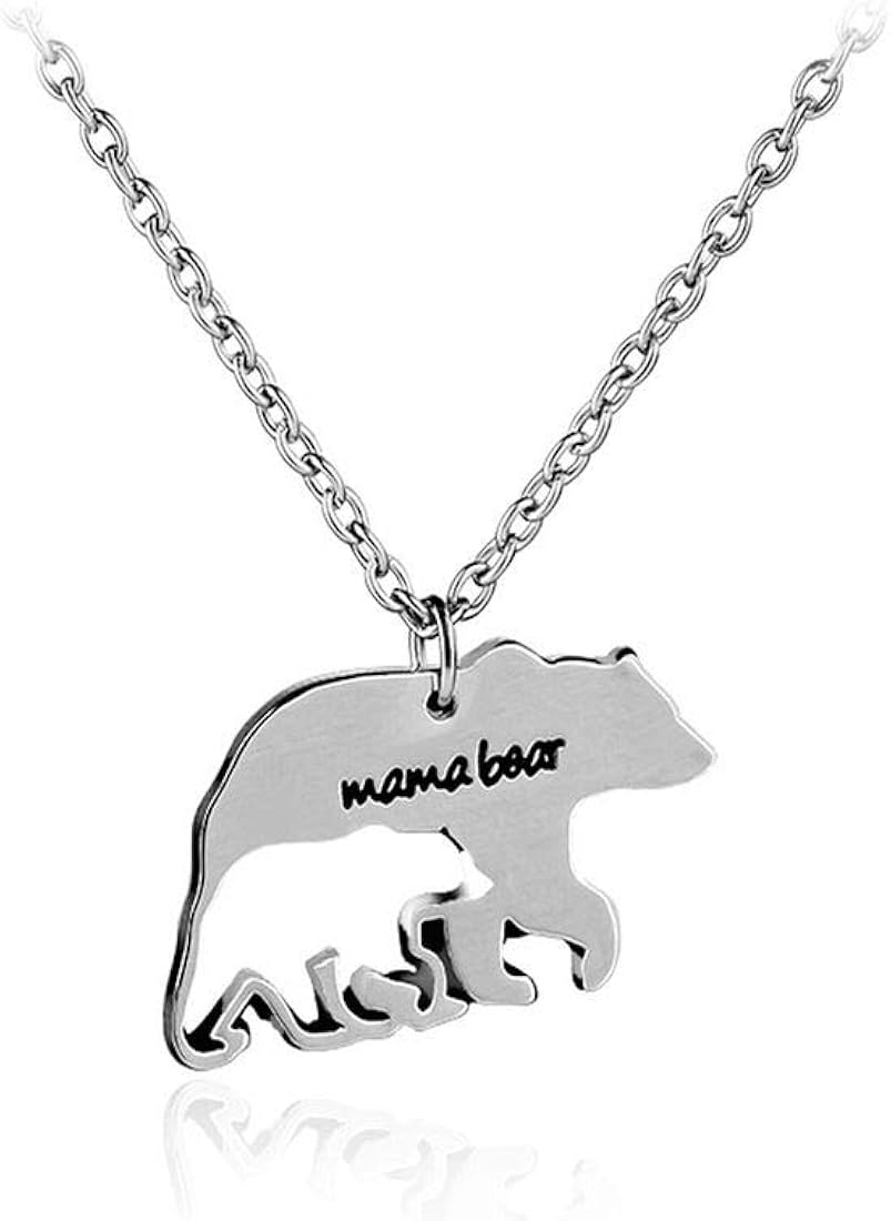xiao S Charm Women Pendant Necklace Jewelry Bear Mother Hollow Baby