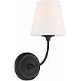 Crystorama Libby Langdon Sylvan 1 Light Black Forged Sconce