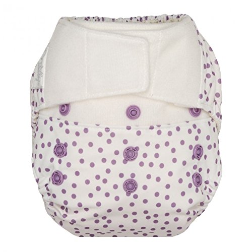 GroVia Reusable Hybrid Baby Cloth Diaper Hook & Loop Shell (Violet Dot)